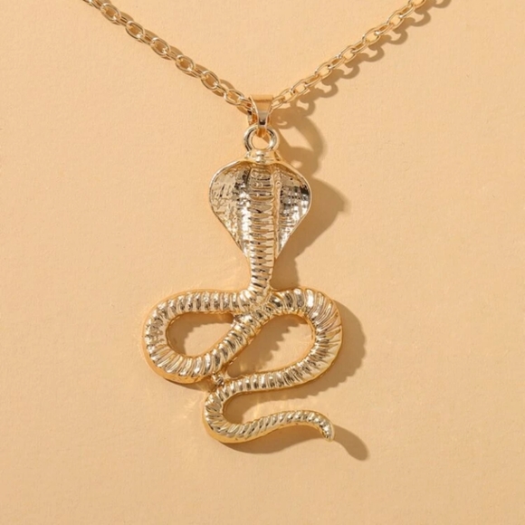 Punk snake necklace gold color brand new! - Picture 3 of 3